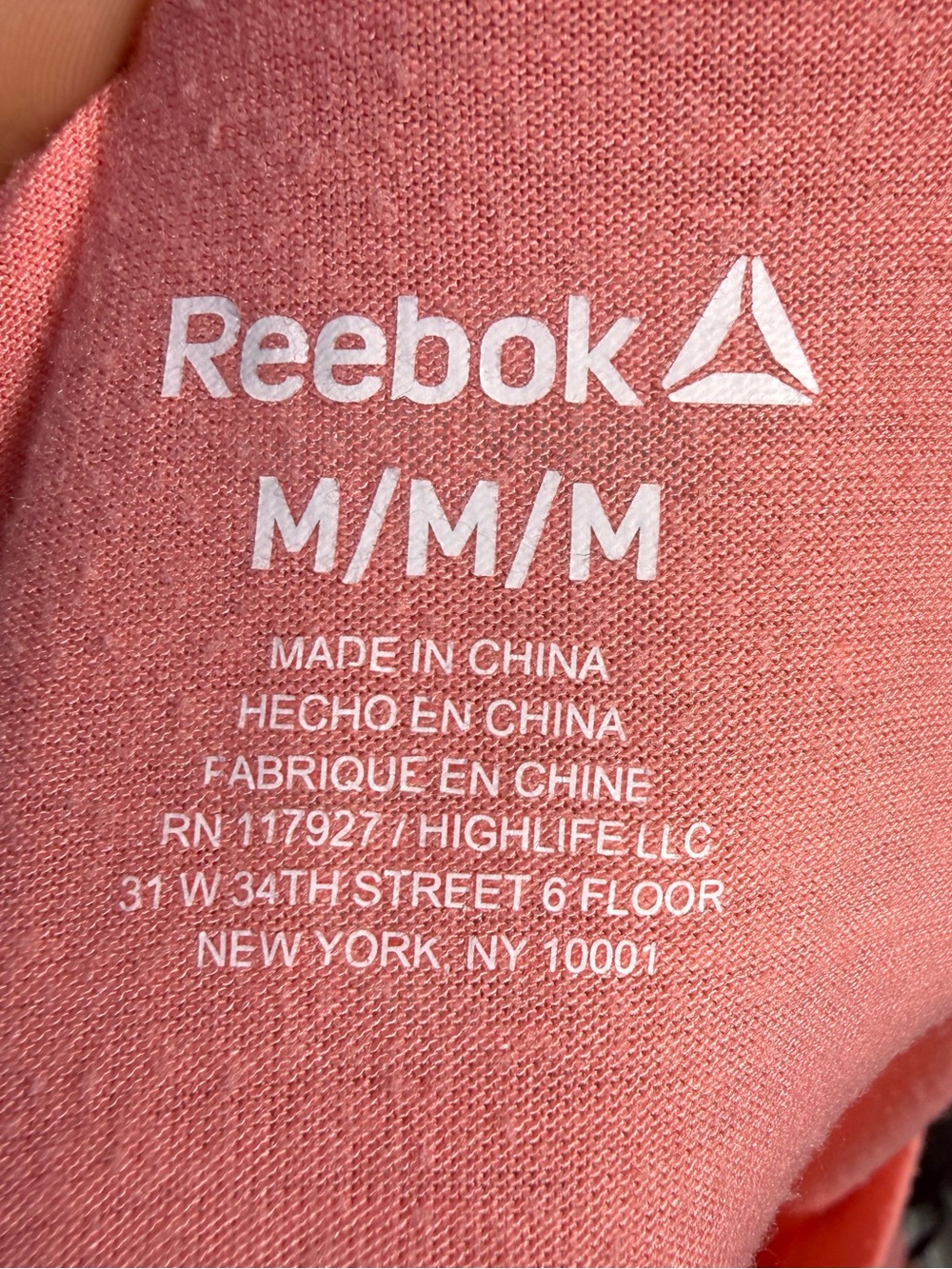 Reebok Coral Pink Logo Tee - Women's M - Picture 4 of 4